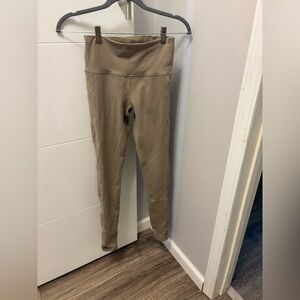 Alo Women’s Beige Taupe Leggings Size S Side Cutouts Mesh